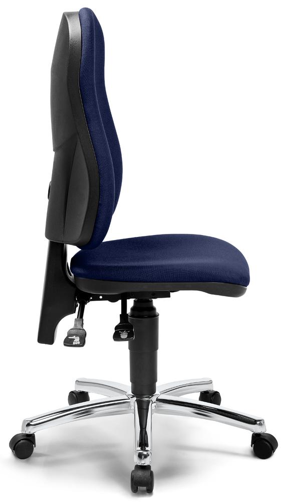 Bürostuhl COMFORT P | Blau | Verchromt | ohne Armlehnen (optional)