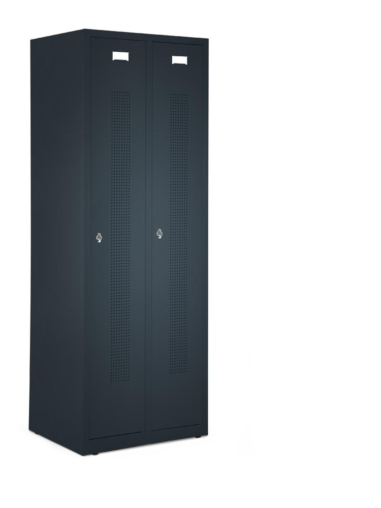 Garderobenspinde SYSTEM SP1 bodenstehend | Anthrazit RAL 7021 | Bodenstehend | 300 | Drehriegelverschluss
