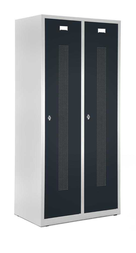 Garderobenspinde SYSTEM SP1 bodenstehend | Anthrazit RAL 7021 | Bodenstehend | 400 | Drehriegelverschluss