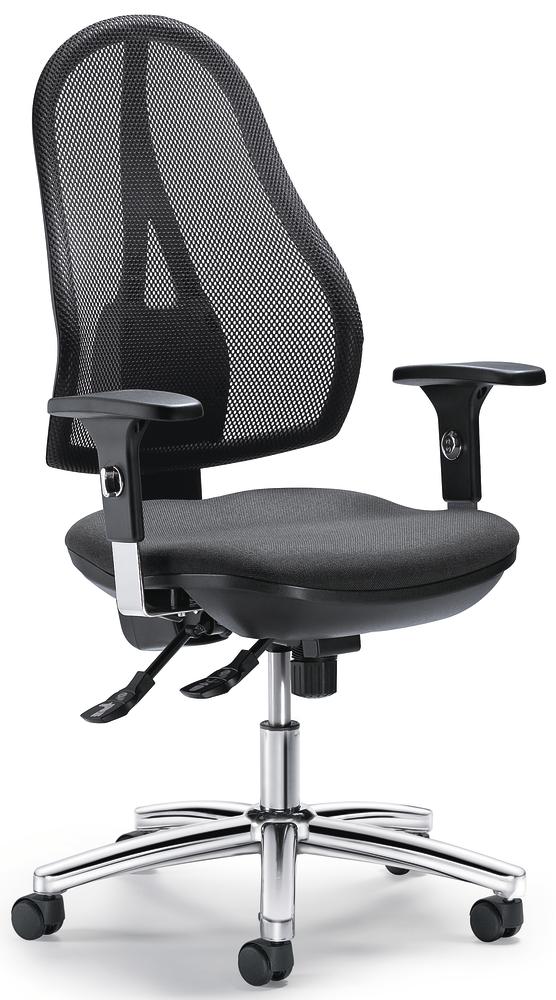 Bürostuhl COMFORT NET DELUXE mit Armlehnen | Schwarz/Anthrazit | verstellbare Armlehnen