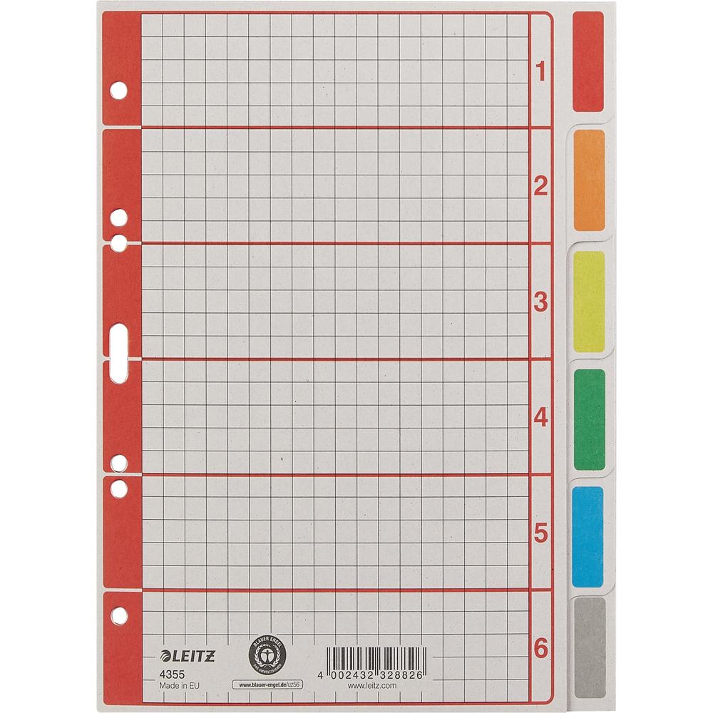 Leitz Kartonregister 43550085 DIN A5 6Blatt blanko