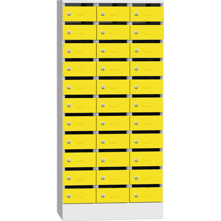 Postverteilerschrank mit 33 Fächern | Verkehrsgelb RAL 1023 | 300
