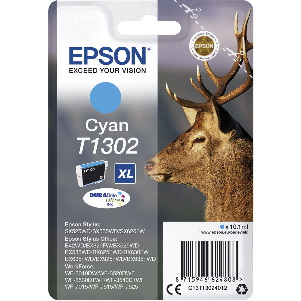 Epson Tintenpatrone C13T13024012 T1302 10,1ml cyan