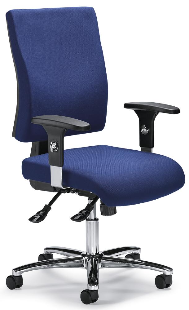 Bürostuhl COMFORT R DELUXE mit Armlehnen | Blau | Stoff | verstellbare Armlehnen