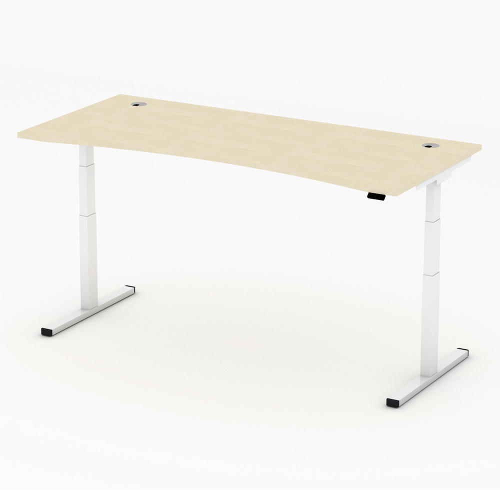 Höhenverstellbarer Schreibtisch MULTI MODUL-PRO | Ahorndekor | 1800 | Weiß