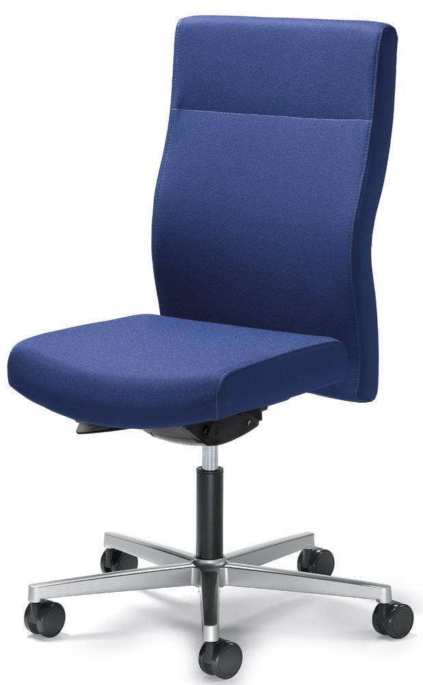 Bürostuhl winSIT ohne Armlehnen | Blau | Alusilber | ohne Kopfstütze