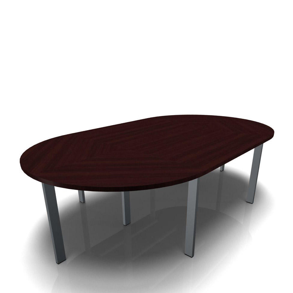 Konferenztisch DELTA-ORBIS | Wenge | 3200 | Oval, 8 Sitzplätze | Dunkelgrau RAL 7012