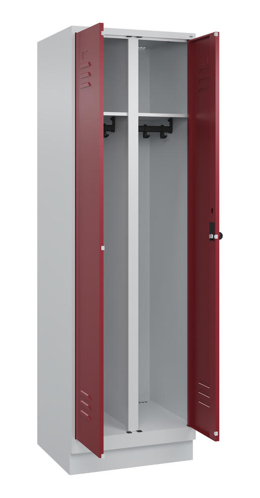 Arbeitsstättenspind CLASSIC PLUS, mit Sockel | Rubinrot RAL 3003 | mit Sockel | Lichtgrau RAL 7035 | 300 | 2