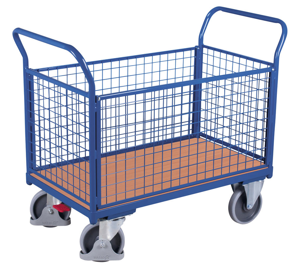 Plattformwagen mit 4 (rundrum) Drahtgitter Wänden