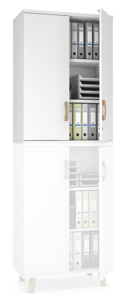 Flügeltüren-Aufsatzschrank SMART MODUL | Weiß | 800 | 1110 mm (3 OH)