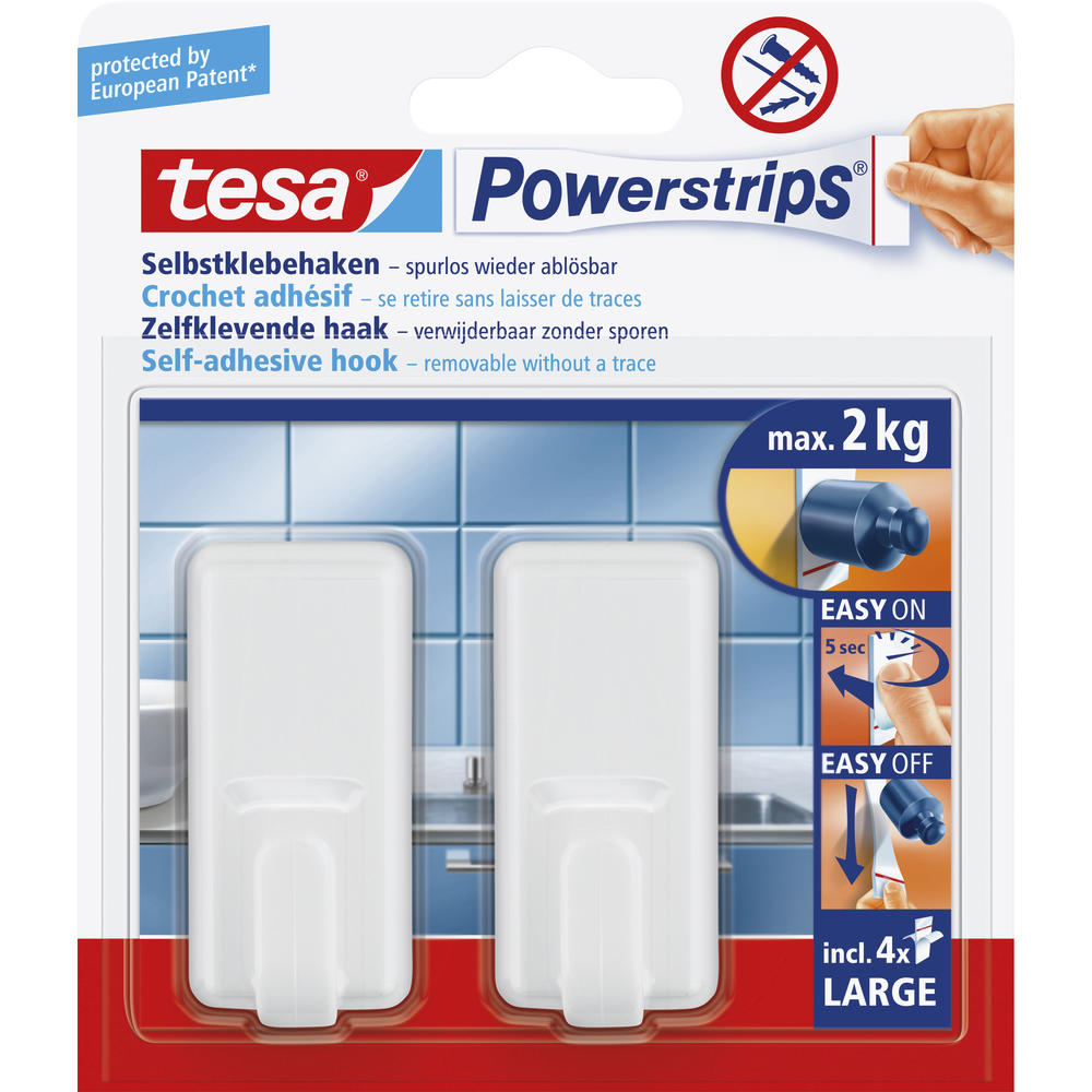 tesa Haken Powerstrips 58010-00044 L Classic ws 2