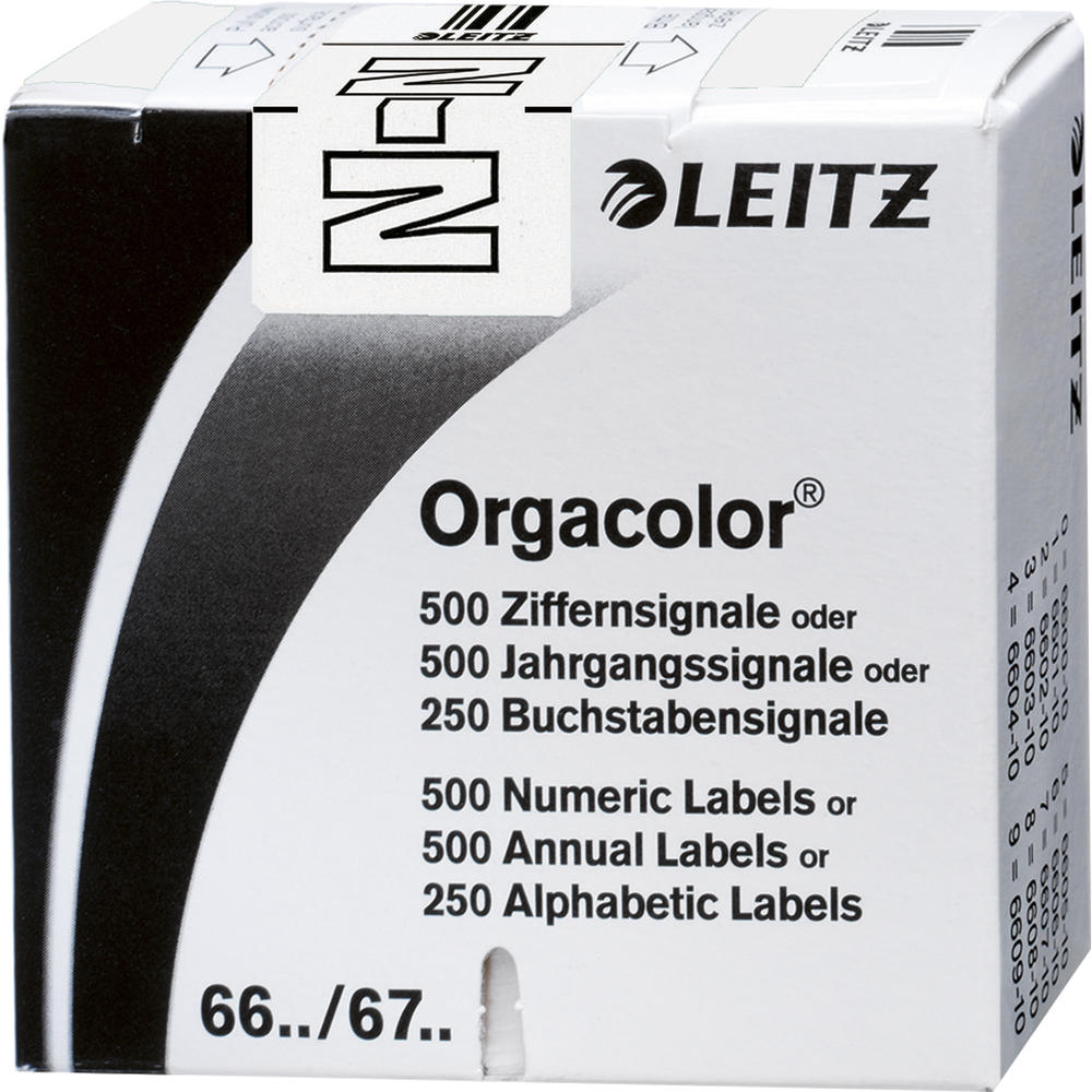 Leitz Buchstabensignal Orgacolor 66231000 N weiß