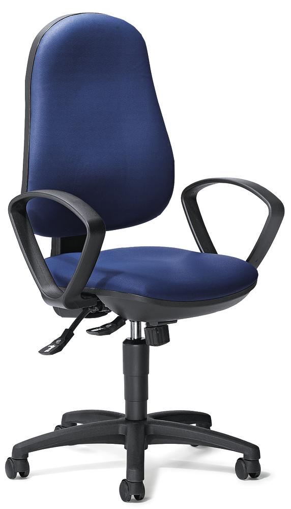 Bürostuhl COMFORT S mit Armlehnen | Blau | Schwarz | feste Armlehnen