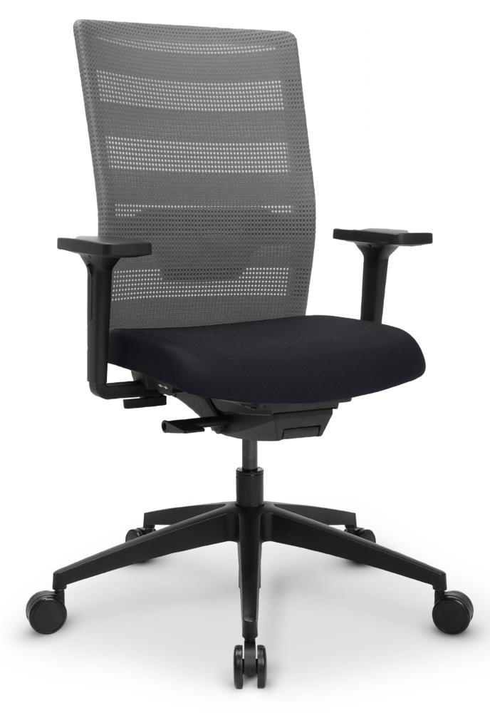 Bürostuhl LUINO AIR DV mit Armlehnen | Schwarz/Grau