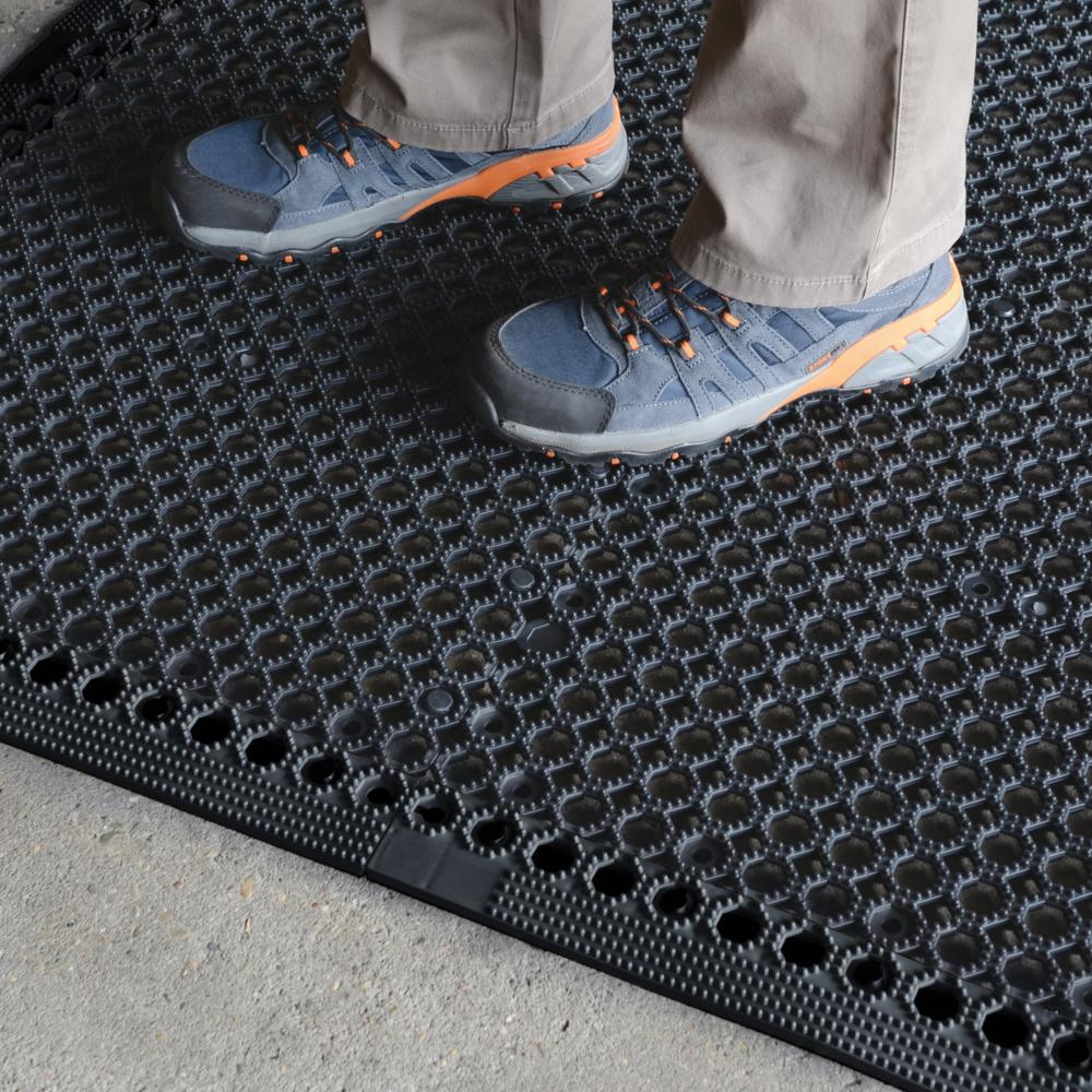 Arbeitsplatzmatte Grip Ultra Seitenleiste | Schwarz | Seitenleiste männlich
