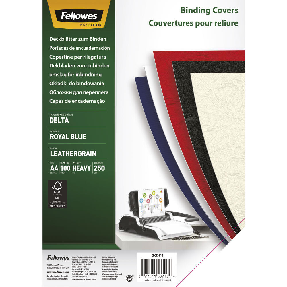 Fellowes Deckblatt Delta 5371305 DIN A4 blau 100