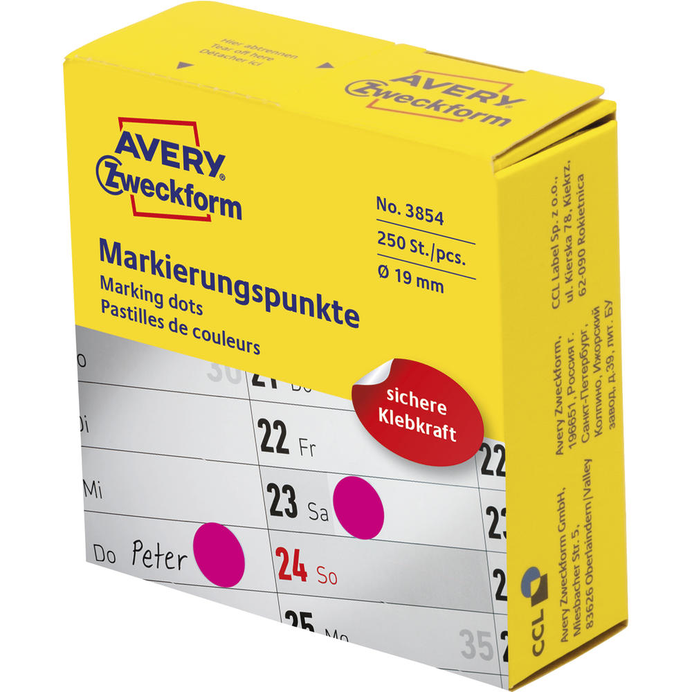 Avery Zweckform Markierungspunkt 3854 19mm magenta