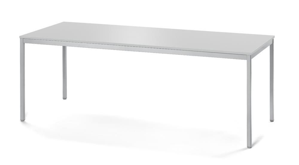 Konferenztisch BASE LINE-PRO | Lichtgrau | 1800 | 800 | Alusilber | Rechteck