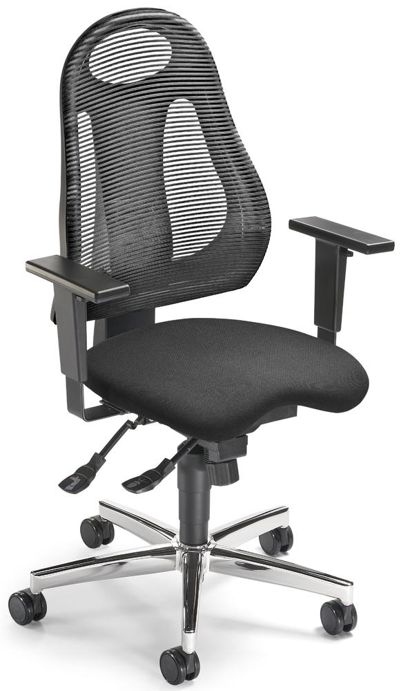 Bürostuhl SITNESS 65 NET mit Armlehnen | Schwarz/Grau