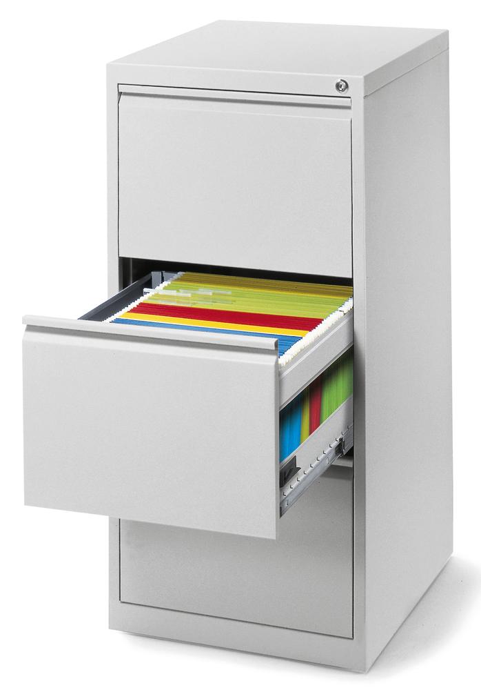 Hängeregisterstahlschrank BASE LINE - 3 Schübe | Lichtgrau