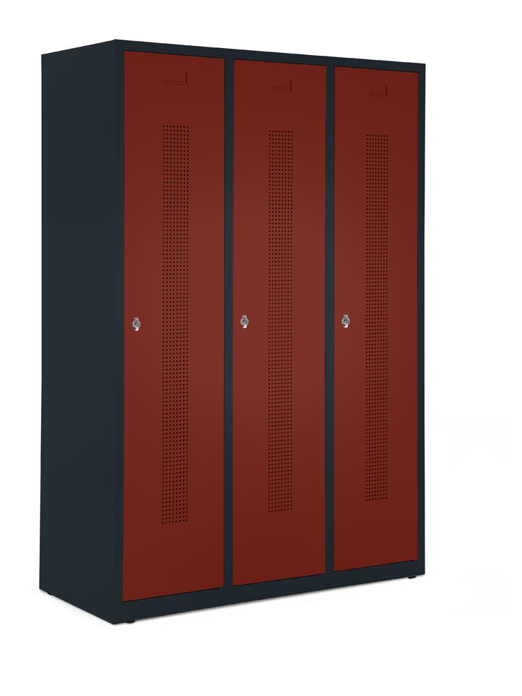 Garderobenspinde SYSTEM SP1 bodenstehend | Rubinrot RAL 3003 | Bodenstehend | 400 | Drehriegelverschluss