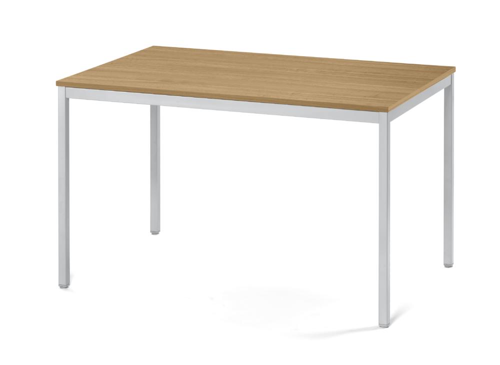 Konferenztisch MODUL | Eiche hell | 1200 | 800 | Alusilber RAL 9006 | Rechteck