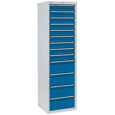 Schubladenschrank SYSTEM DTS 410 | Enzianblau RAL 5010 | 1800 | 500 | 13 Schübe