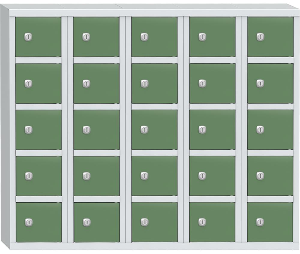 Wertfachschrank mit 25 Fächern | Verkehrsgrün RAL 6024