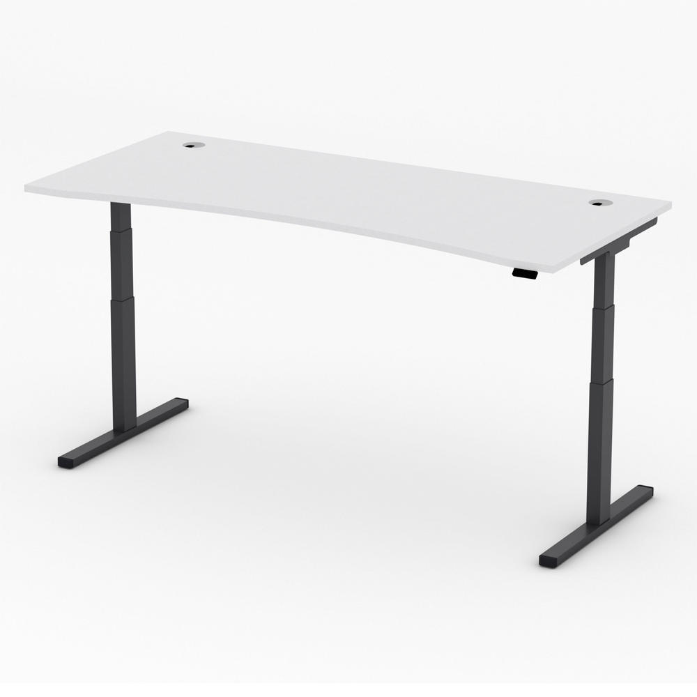 Höhenverstellbarer Schreibtisch MULTI MODUL-PRO | Lichtgrau | 1800 | Schwarz