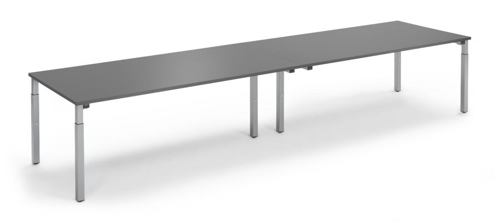 Konferenztisch System MODUL | Anthrazit | 4000 | 1000 | Alusilber RAL 9006