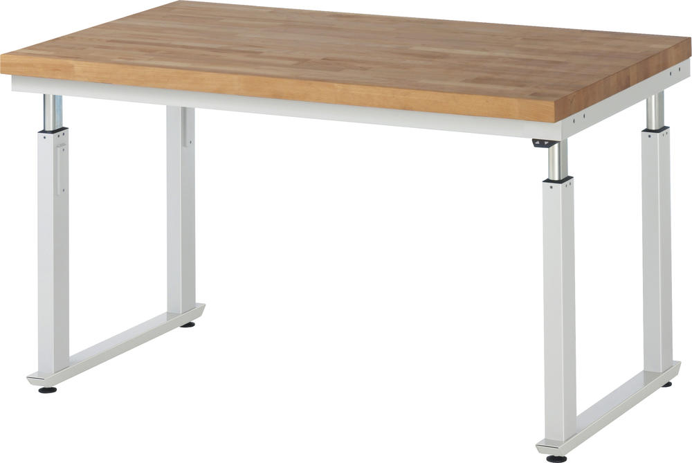 Werkbank SERIE E6 - Flächenlast bis zu 600 kg | 1500 | 900 | Buche-Massiv-Arbeitsplatte | 600