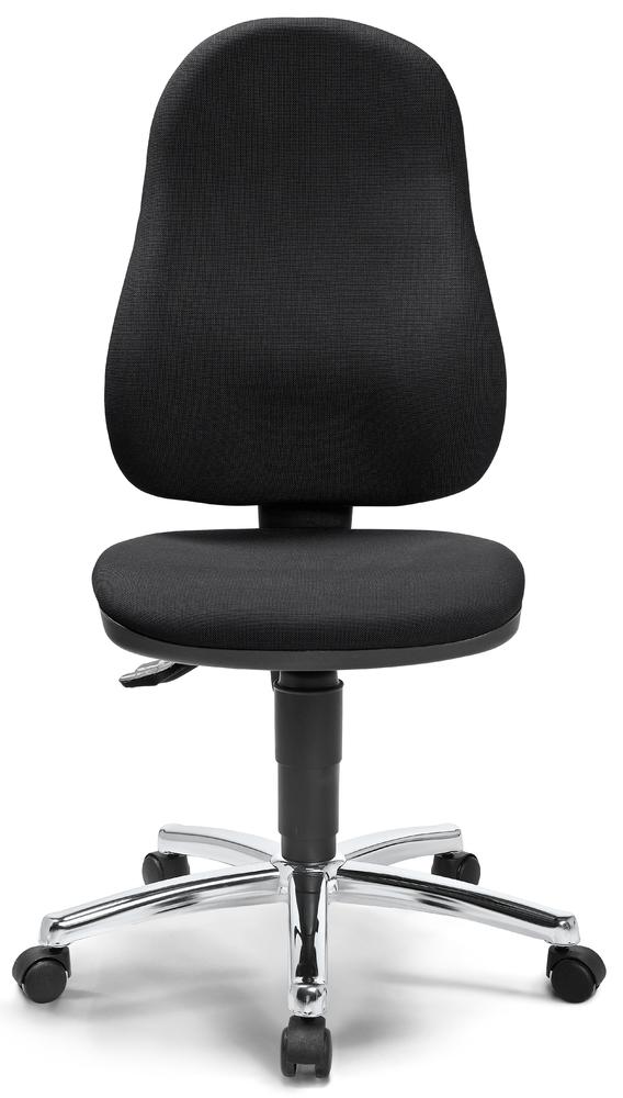 Bürostuhl COMFORT P | Schwarz | Verchromt | ohne Armlehnen (optional)