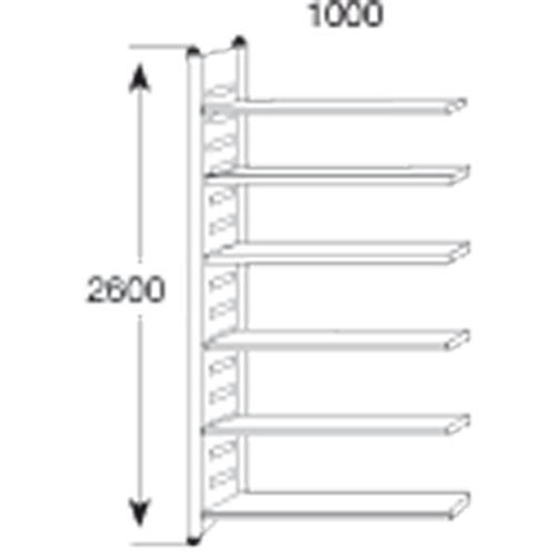 Stahl-Schraubregal STE 1500 | 2600 | Regalfeld | 1000 | 400