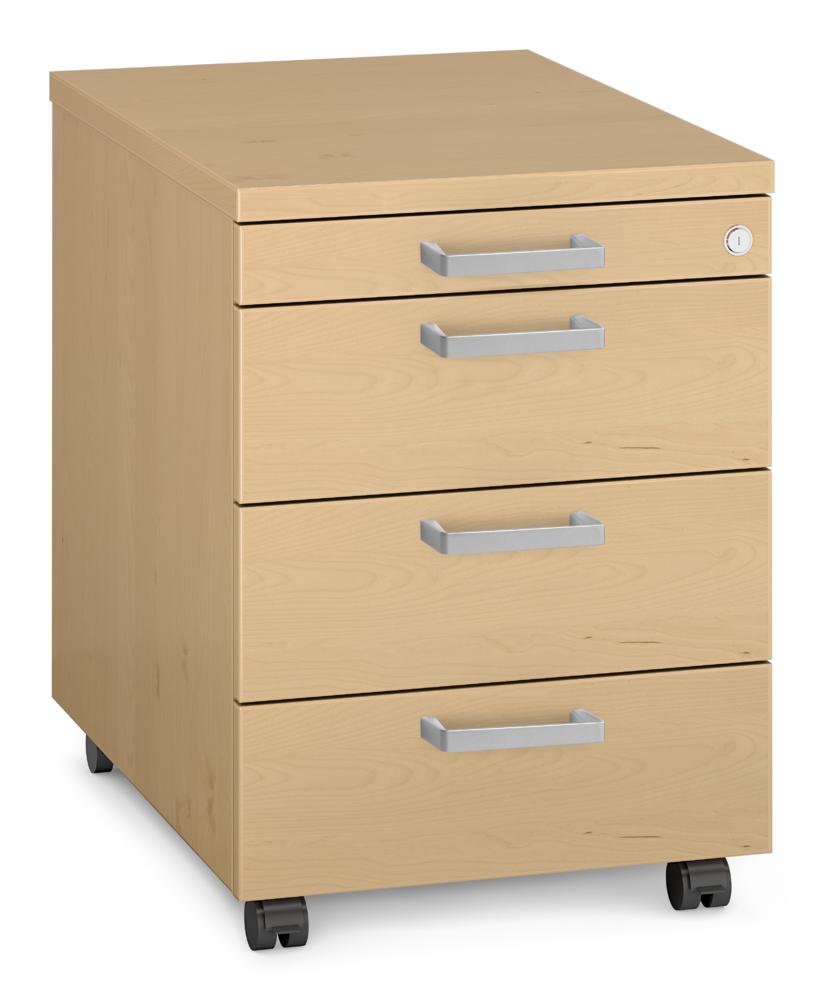 Rollcontainer MULTI MODUL-PRO | Buchedekor | 600 | 1 + 3 Schübe