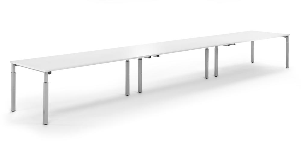 Konferenztisch System MODUL | Weiß | 3600 | 1200 | Alusilber RAL 9006