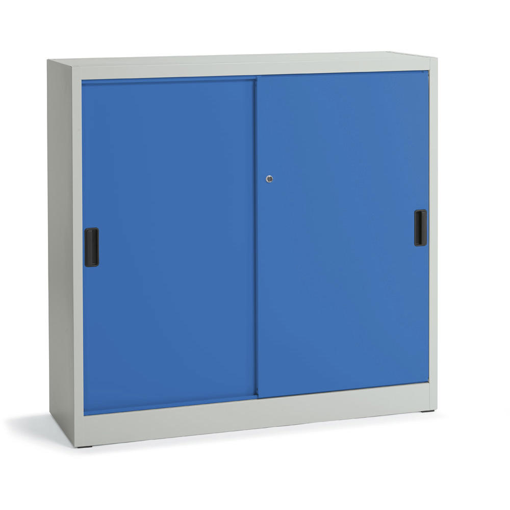 Werkstatt-Schiebetürenschrank DELTA | Lichtblau RAL 5012 | 1200