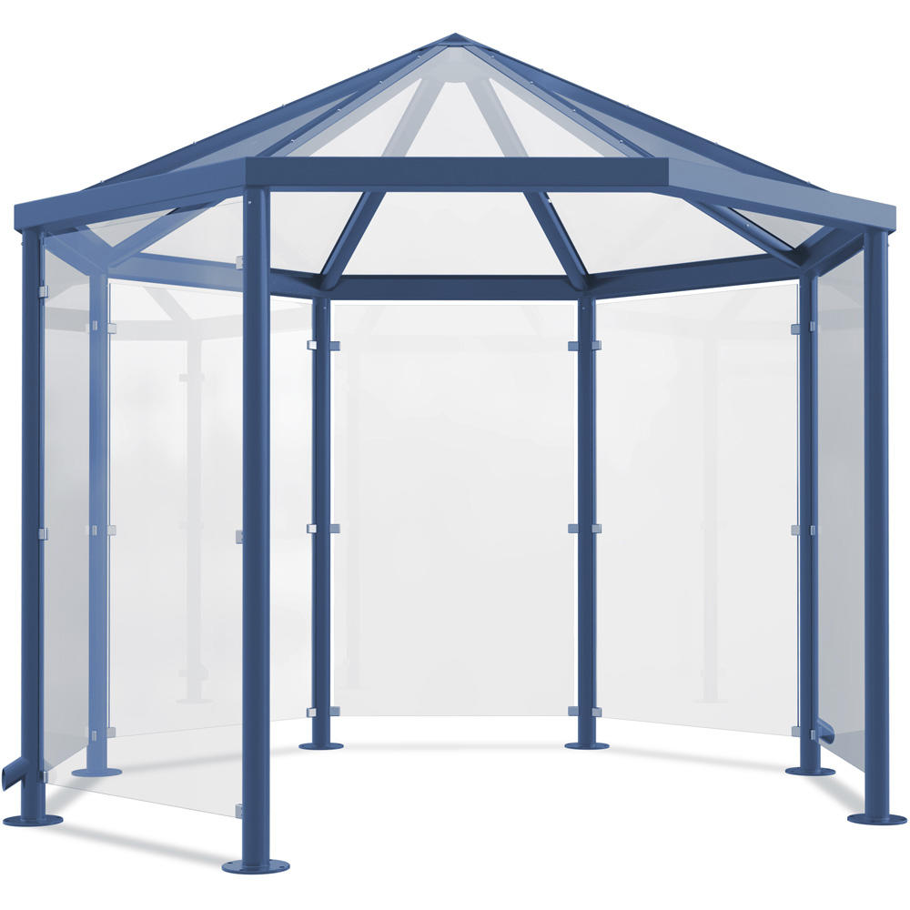Überdachungssystem Paris, 8eck-Pavillon | Enzianblau RAL 5010