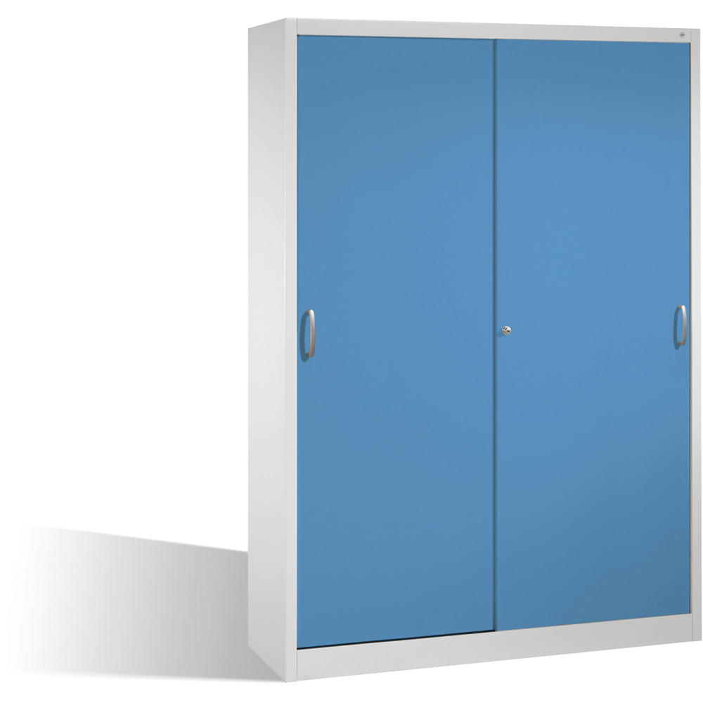 Schiebetürenschrank SYSTEM STB 100 | Lichtblau RAL 5012 | 1600 | 400