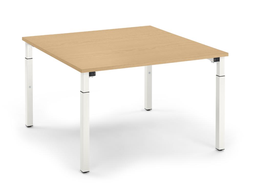 Konferenztisch System MODUL | Buchedekor | 1200 | 1200 | Weiß RAL 9016