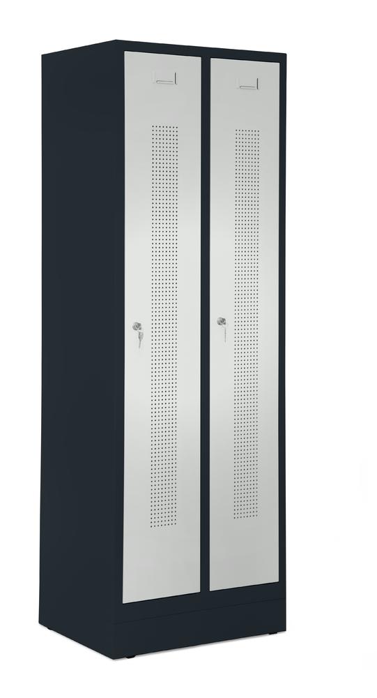 Garderobenspinde SYSTEM SP1 mit Sockel | Lichtgrau RAL 7035 | mit Sockel | 300 | Zylinderschloss