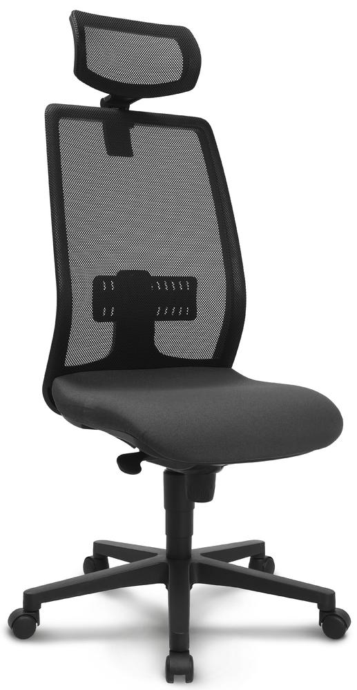 Bürostuhl LIVORNO DV | Schwarz/Dunkelgrau | mit Kopfstütze