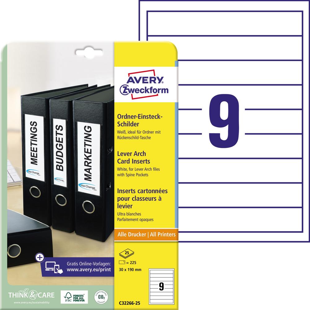 Avery Zweckform Einsteckrücken- schild C32266-25