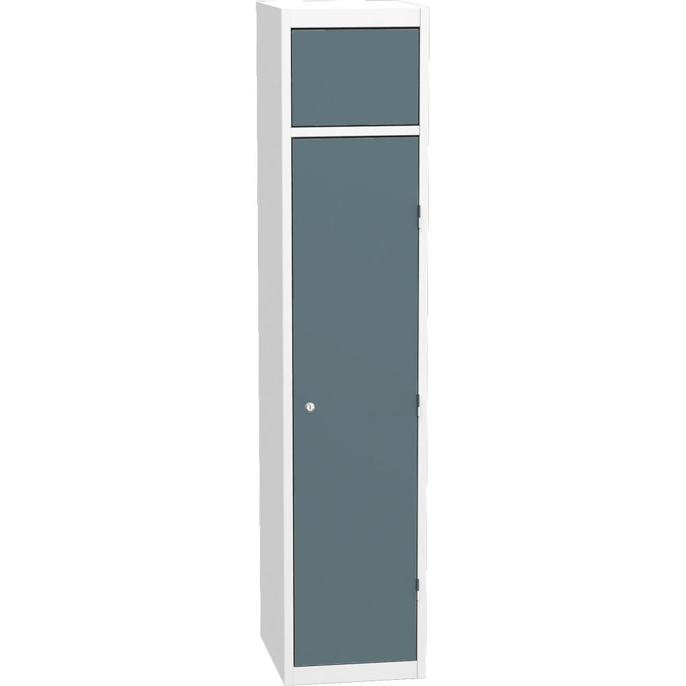 Wäschesammelschrank | Blaugrau RAL 7031 | Drehriegelverschluss