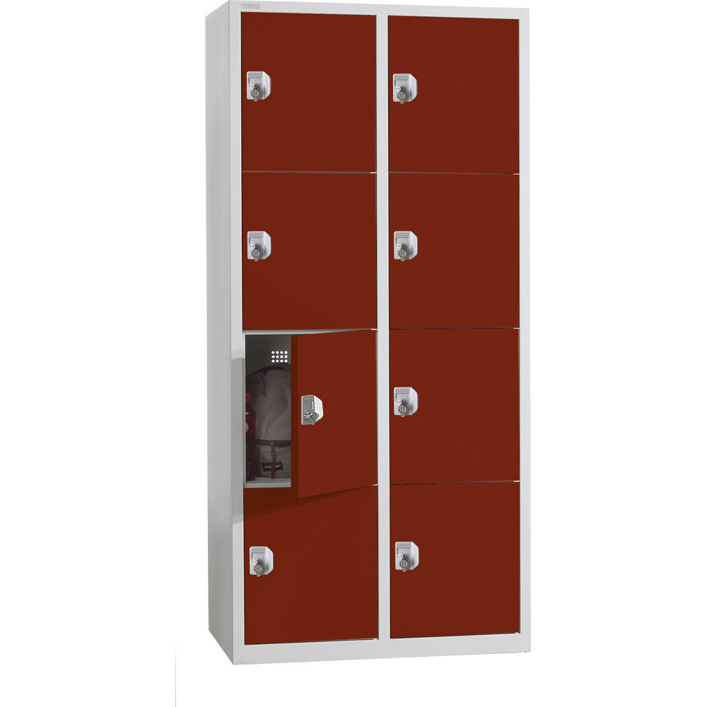 Schließfach-Stahlschrank SP PROFI bodenstehend | Rubinrot RAL 3003 | Bodenstehend | Drehriegelverschluss