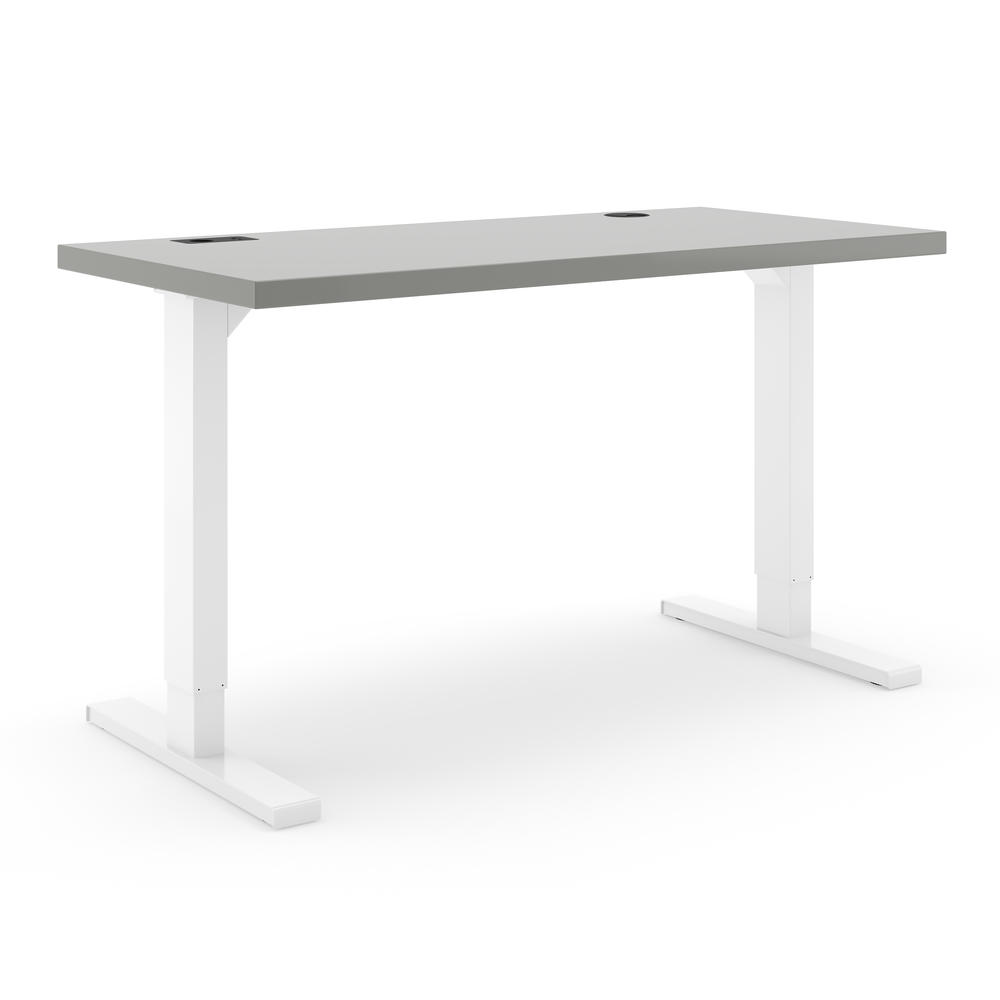 Höhenverstellbarer Schreibtisch Basic ELEMENTS | Grau | Weiß