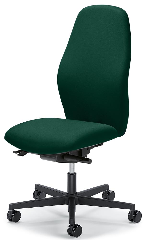 Bürostuhl mySIT ohne Armlehnen | Dunkelgrün | Sitztiefenverstellung, Synchronmechanik | Schwarz