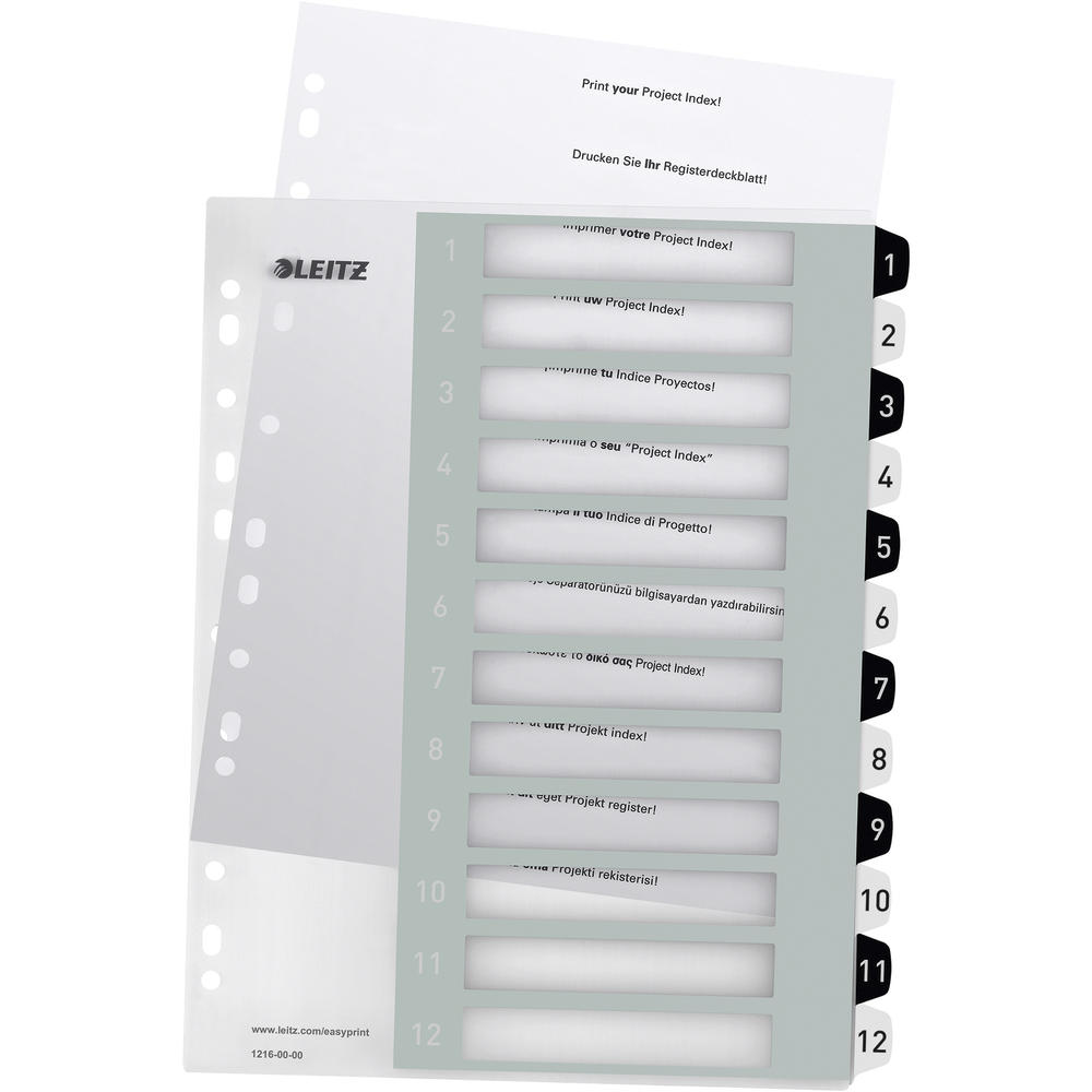 Leitz Register 12160000 DIN A4 1-12 schwarz