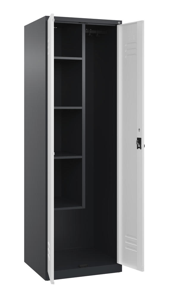 Putzmittelschrank, bodenstehend | Verkehrsweiß RAL 9016 | Bodenstehend | Schwarzgrau RAL 7021 | 300