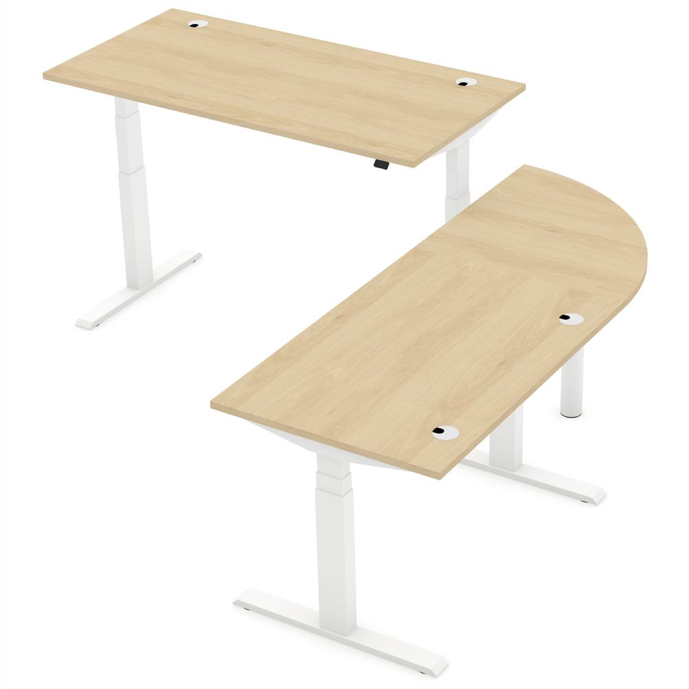 Verkettungsplatte 1/4 Kreis SST | Buchedekor | Weiß | 90° Winkel 1/4 Kreis