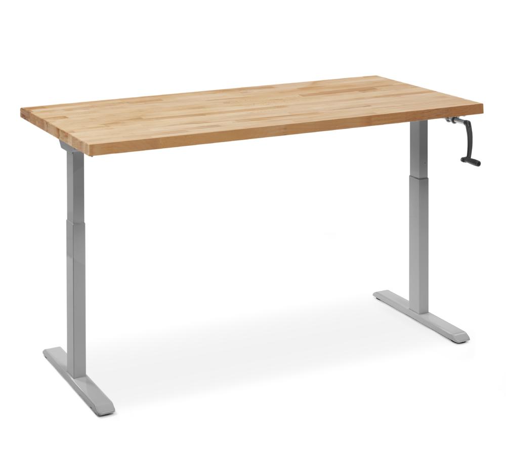 Arbeitstisch manuell höhenverstellbar Flex Modul K | 2000 | Buche-Massiv-Arbeitsplatte | 40
